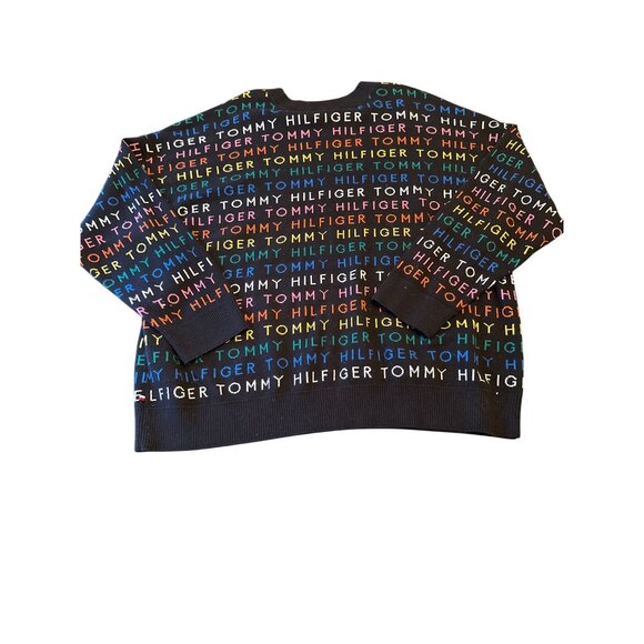 Tommy Hilfiger Multicolor Logo Sweater XL Cotton/Acrylic Crewneck Unisex - Picture 5 of 5